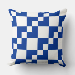 Patchwork Domino - Navy Blue and White Cushion