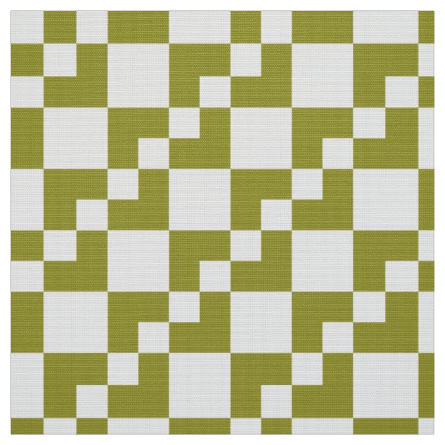 Patchwork Domino - Olive and White Fabric (Swatch)