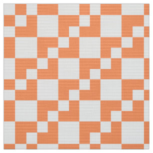 Patchwork Domino - Peach and White Fabric