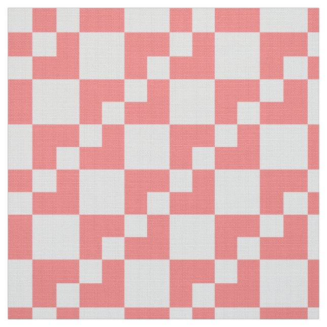 Patchwork Domino - Tropical Pink and White Fabric (Swatch)