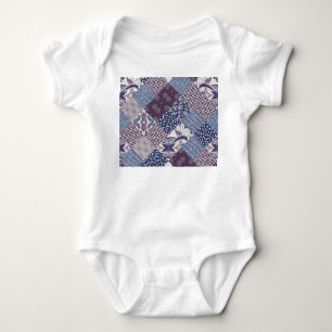 Patchwork Doodle: Vintage Boho Seamless. Baby Bodysuit