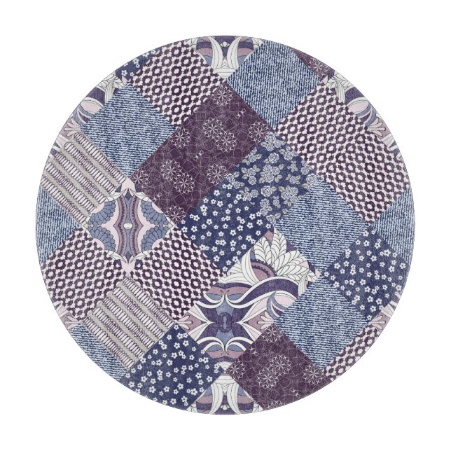 Patchwork Doodle: Vintage Boho Seamless. Cutting Board (Front)