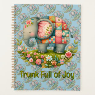 Patchwork Elephant Floral Meadow Charm Planner