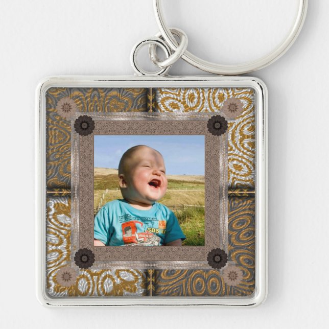 Patchwork Enthusiast Photo Frame Key Ring (Front)