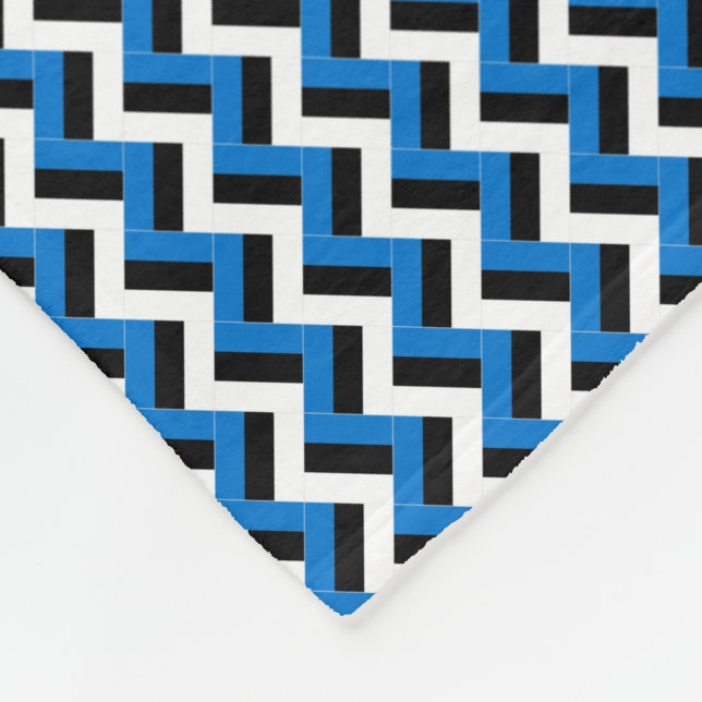 Patchwork Estonia Flag Pattern  Fleece Blanket (Corner)
