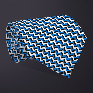 Patchwork Estonia Flag Pattern Tie