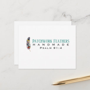 Patchwork Feathers Blank Postcard