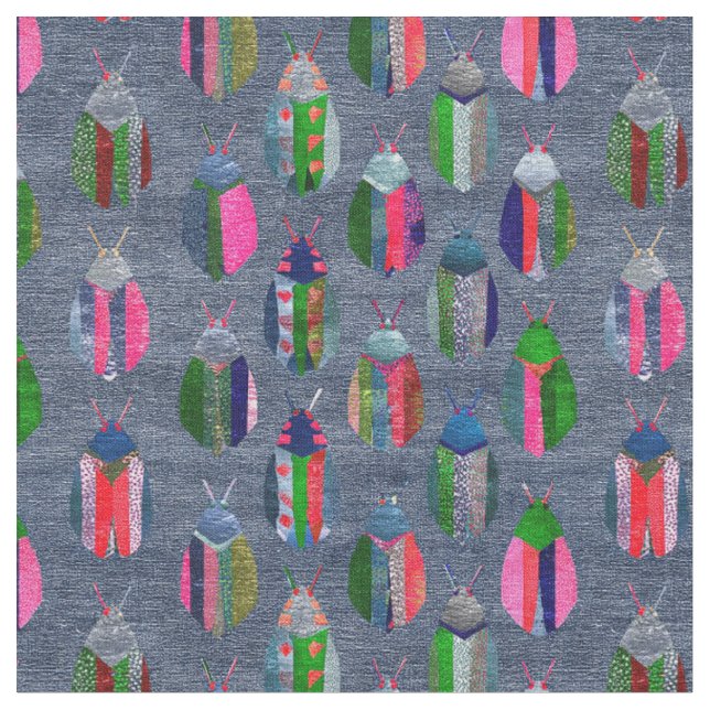 Patchwork Fireflies Fabric (Close Up)