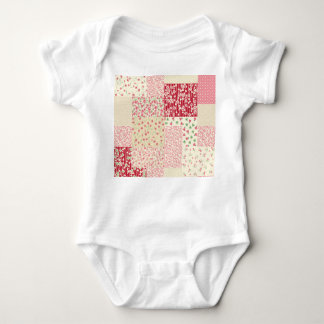 Patchwork Floral: Hand Drawn Ornaments. Baby Bodysuit