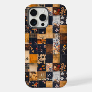 Patchwork Floral Harmony – Bold Artistic iPhone 15 Pro Max Case