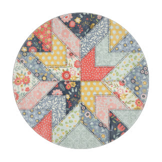 Patchwork Floral: Vintage Ornament Cutting Board