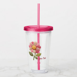 Patchwork Flower in Country Style Acrylic Tumbler