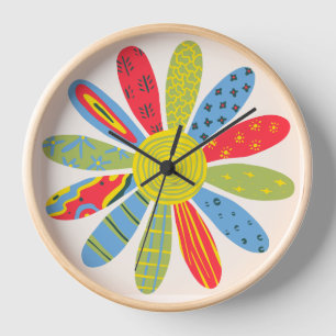 Patchwork Flower Wall Clock