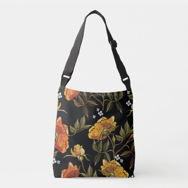 Patchwork Gentle: Hand Drawing Design Crossbody Bag (Front)