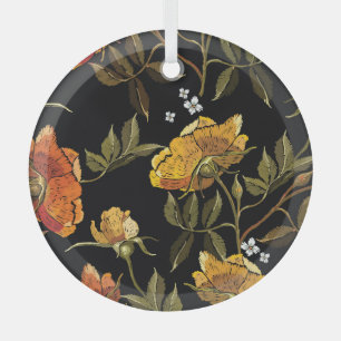 Patchwork Gentle: Hand Drawing Design Glass Tree Decoration