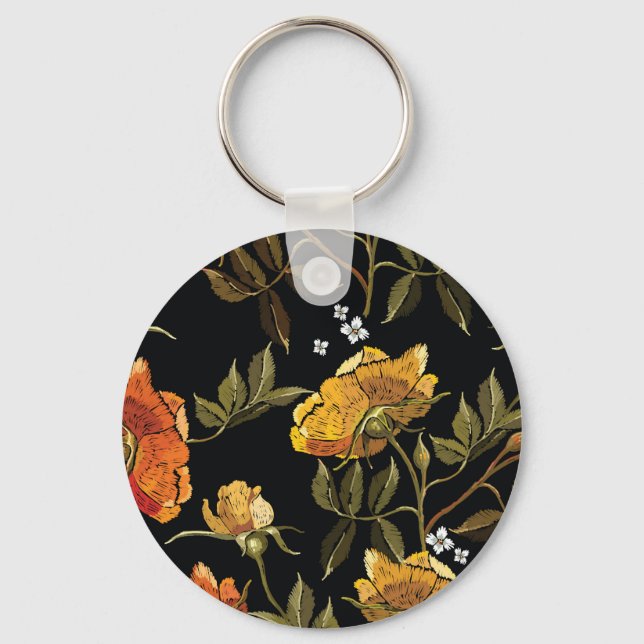 Patchwork Gentle: Hand Drawing Design Key Ring (Front)
