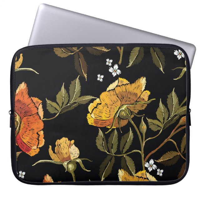 Patchwork Gentle: Hand Drawing Design Laptop Sleeve (Front)
