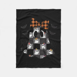 Patchwork Ghost Halloween Vintage Quilt Ghost Soky Fleece Blanket