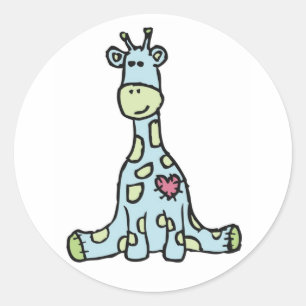 Patchwork Giraffe Stickers - Blue & Green
