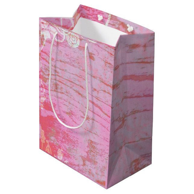 Patchwork Graffiti Wedding Birthday Medium Gift Bag (Back Angled)