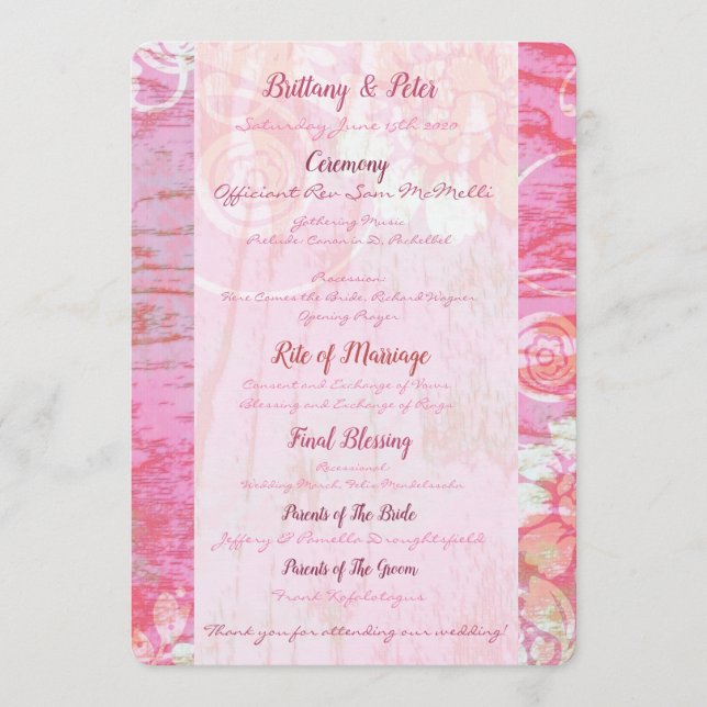 Patchwork Graffiti Wedding Program (Front)