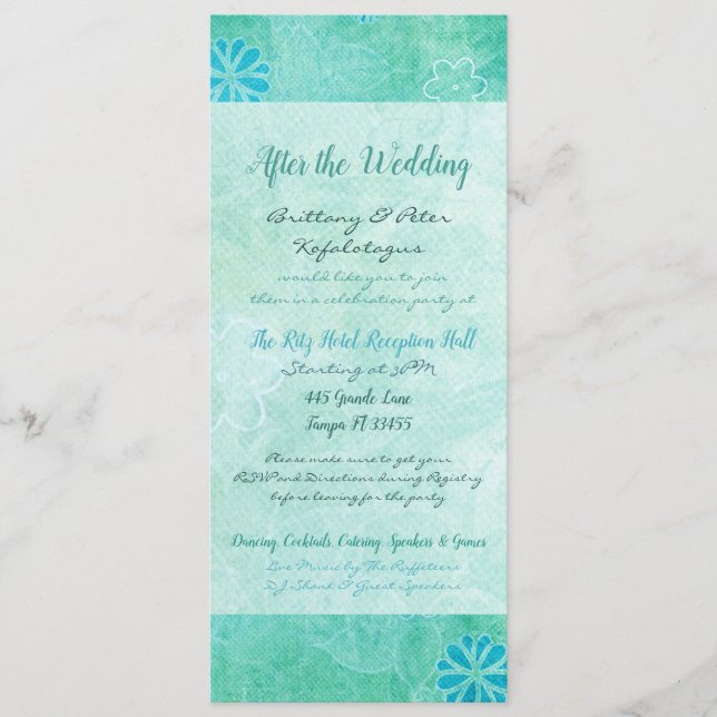 Patchwork Graffiti Wedding Program Invite (Front)