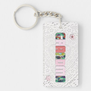 Patchwork 'Grandma' On Lace Key Ring