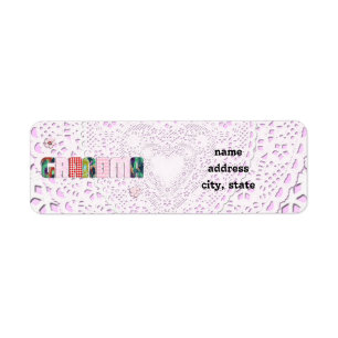Patchwork 'Grandma' On Lace Return Address Label
