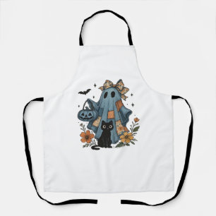 Patchwork Halloween Ghost black Cat Essential T-Sh Apron