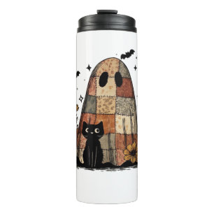 Patchwork Halloween Ghost black cat Essential T-Sh Thermal Tumbler