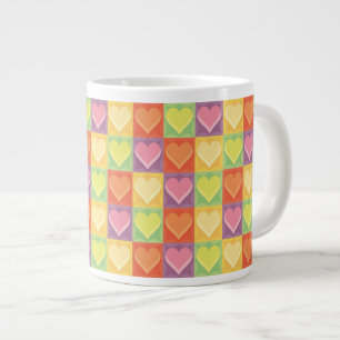 Patchwork Hearts Large Coffee Mug