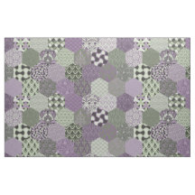 Patchwork Hexagons Lavender and Sage
