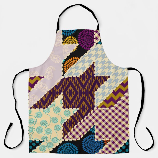Patchwork Hounds-tooth: Vintage Seamless Backgroun Apron (Front)