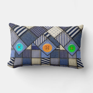 Patchwork Image Lumbar Cushion
