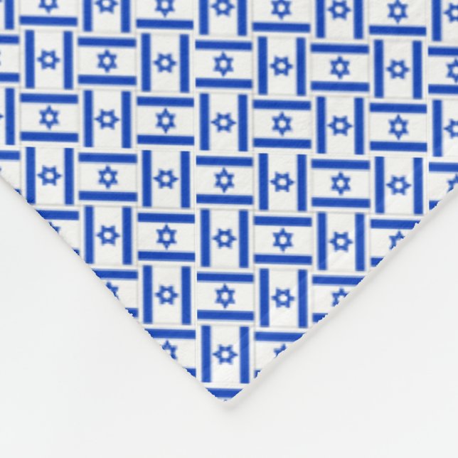 Patchwork Israel Flag Pattern  Fleece Blanket (Corner)