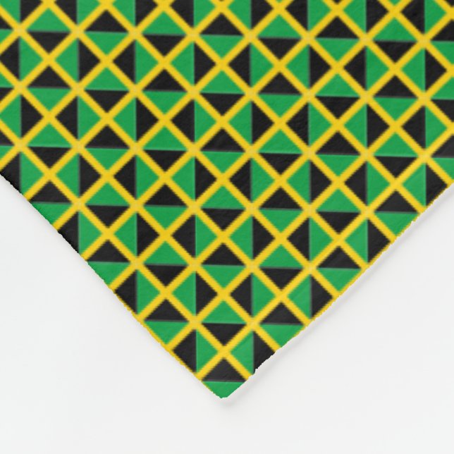 Patchwork Jamaica Flag Pattern  Fleece Blanket (Corner)