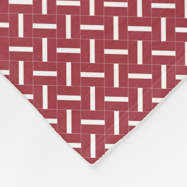 Patchwork Latvia Flag Pattern  Fleece Blanket (Corner)