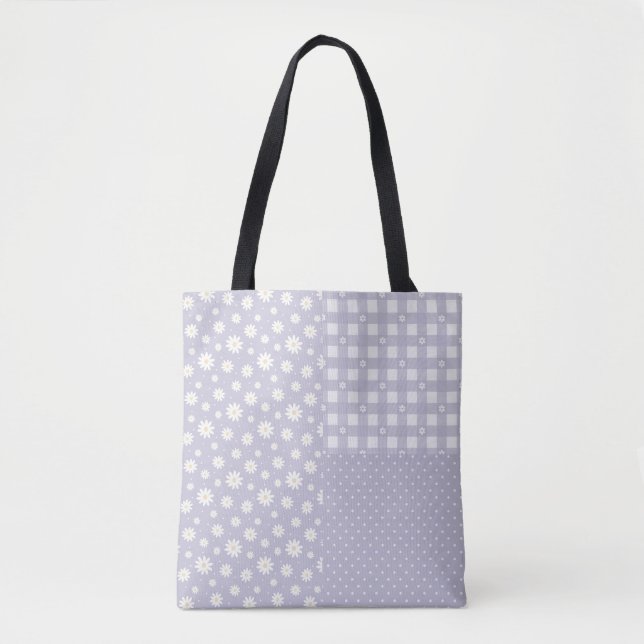 Patchwork Lavender Spring Pastel Pattern Tote Bag (Front)