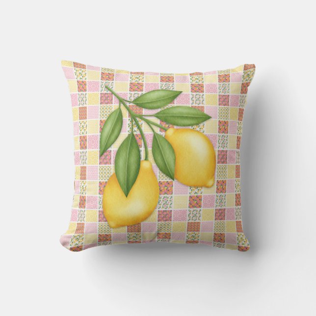 Patchwork Lemon Cushion (Front)