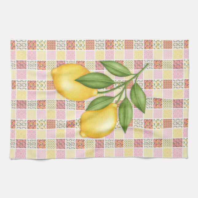 Patchwork Lemon Tea Towel (Horizontal)