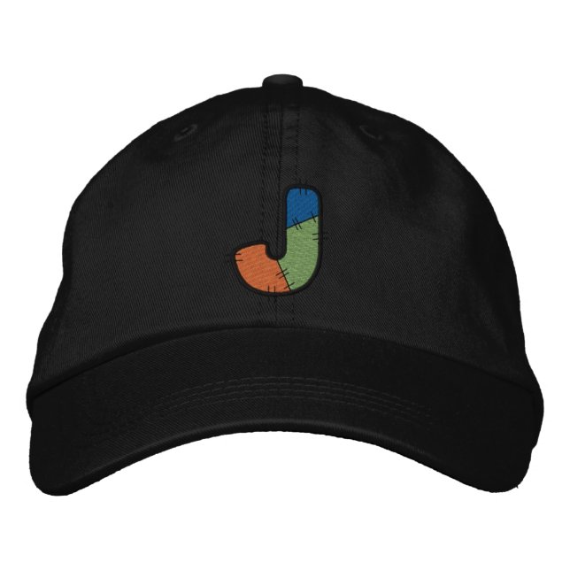 Patchwork Letter J Embroidered Hat (Front)