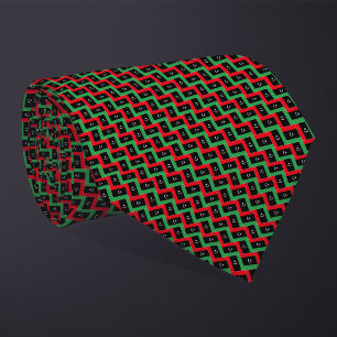 Patchwork Libya Flag Pattern Tie