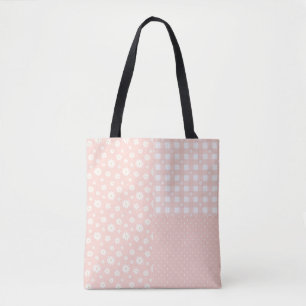 Patchwork Light Pink Cute Spring Pattern Tote Bag