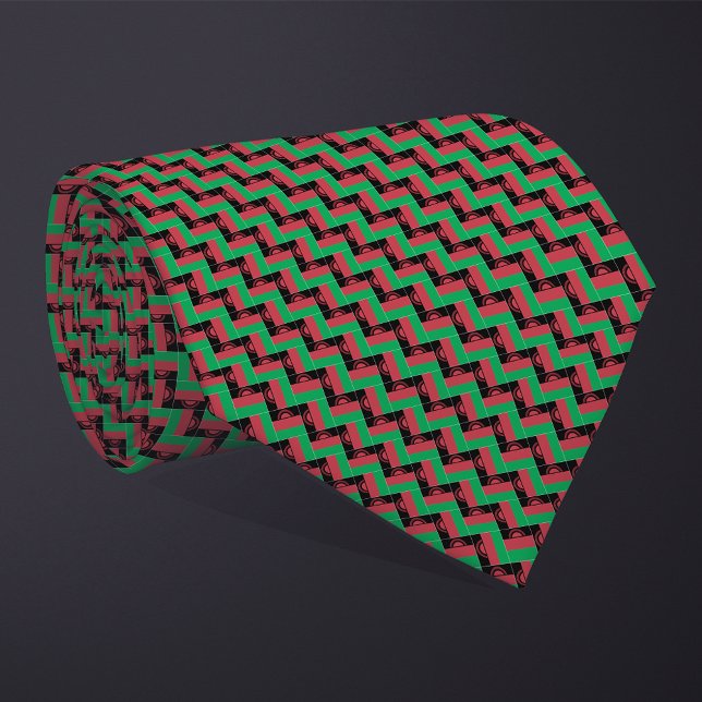Patchwork Malawi Flag Pattern  Tie (Creator Uploaded)