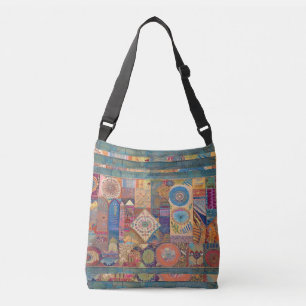 Patchwork Mandala Crosbody Tote