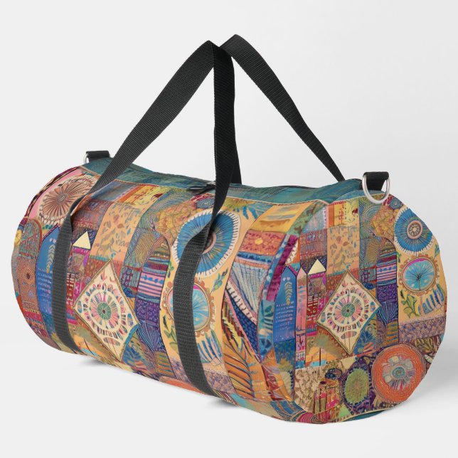 Patchwork Mandala Duffle Bag (Left Corner)