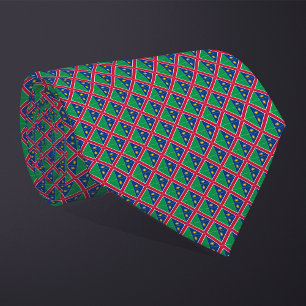 Patchwork Namibia Flag Pattern Tie