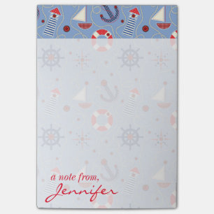 Patchwork Nautical Design Add Your Name Post-it Notes
