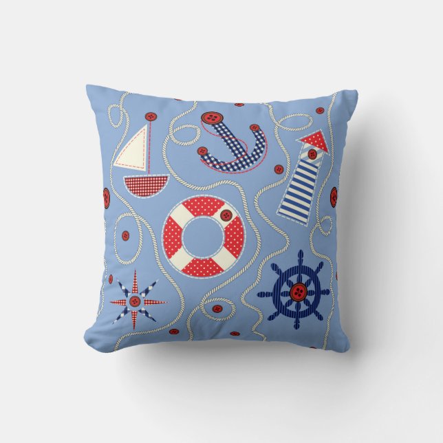 Patchwork Nautical Design Cushion (Front)