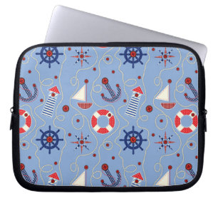 Patchwork Nautical Design Laptop Sleeve